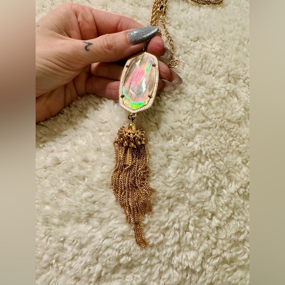 Kendra Scott Rayne Mother of Pearl Rose Gold Necklace | Gift Box +Duster Bag+bow - Picture 3 of 7